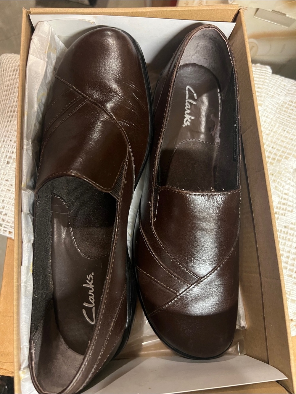 Clarks Men's Dark Brown Leather Slip-On Loafers